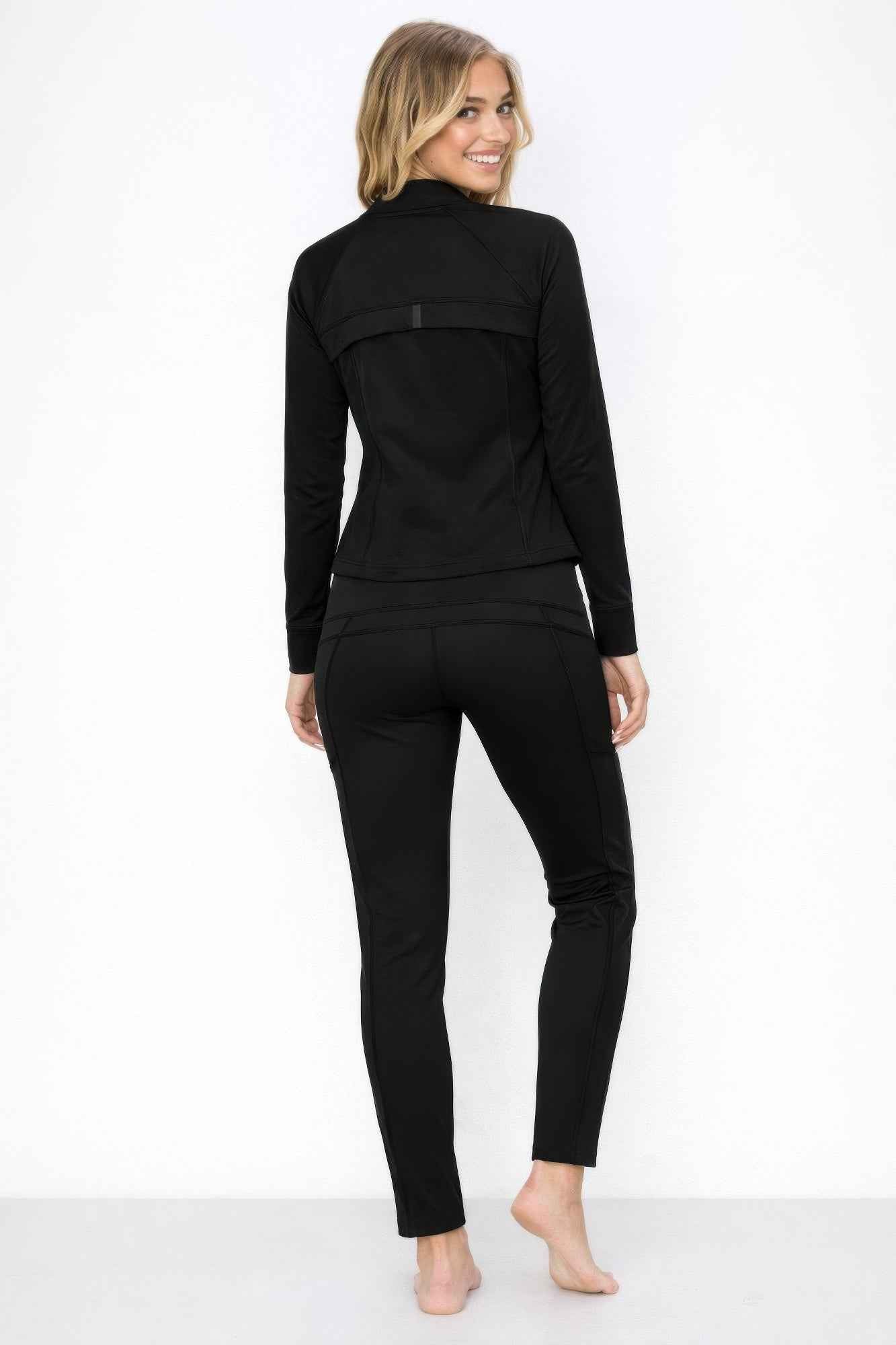 Athletic Workout Lounge Zip Up Jacket And Pant Set - DD Discount Sales