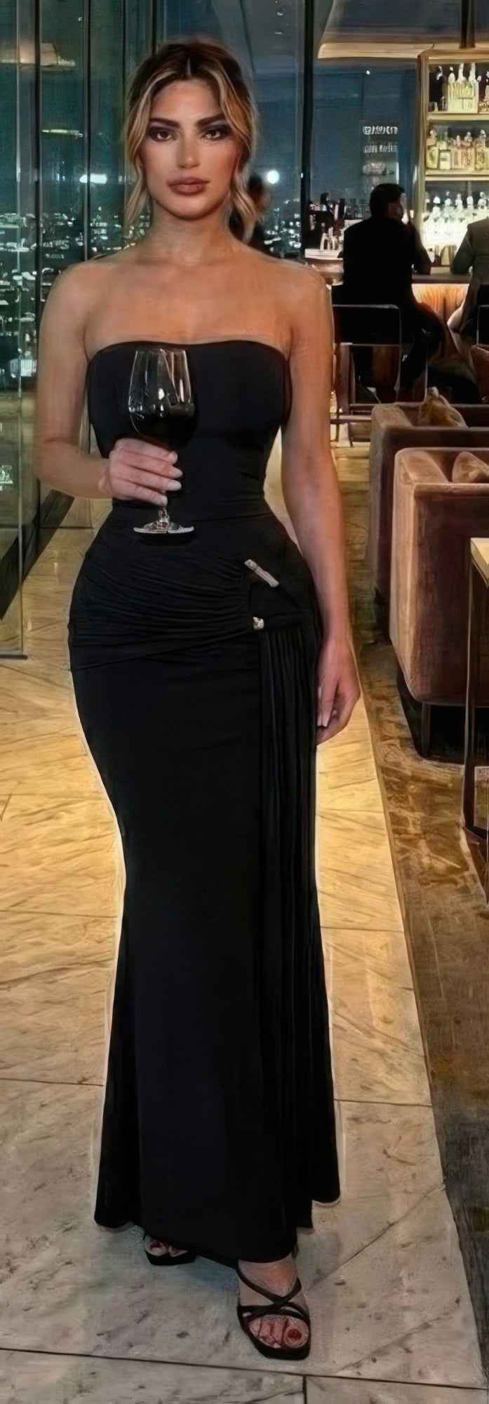 Modern Take On Draped Grecian Styles Maxi Dress - DD Discount Sales