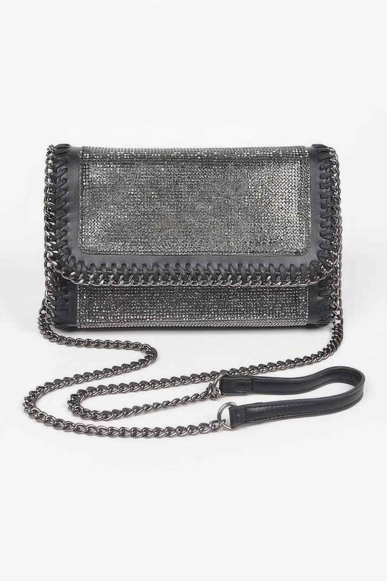Multi Color Rhinestone Chain Braided Clutch - DD Discount Sales