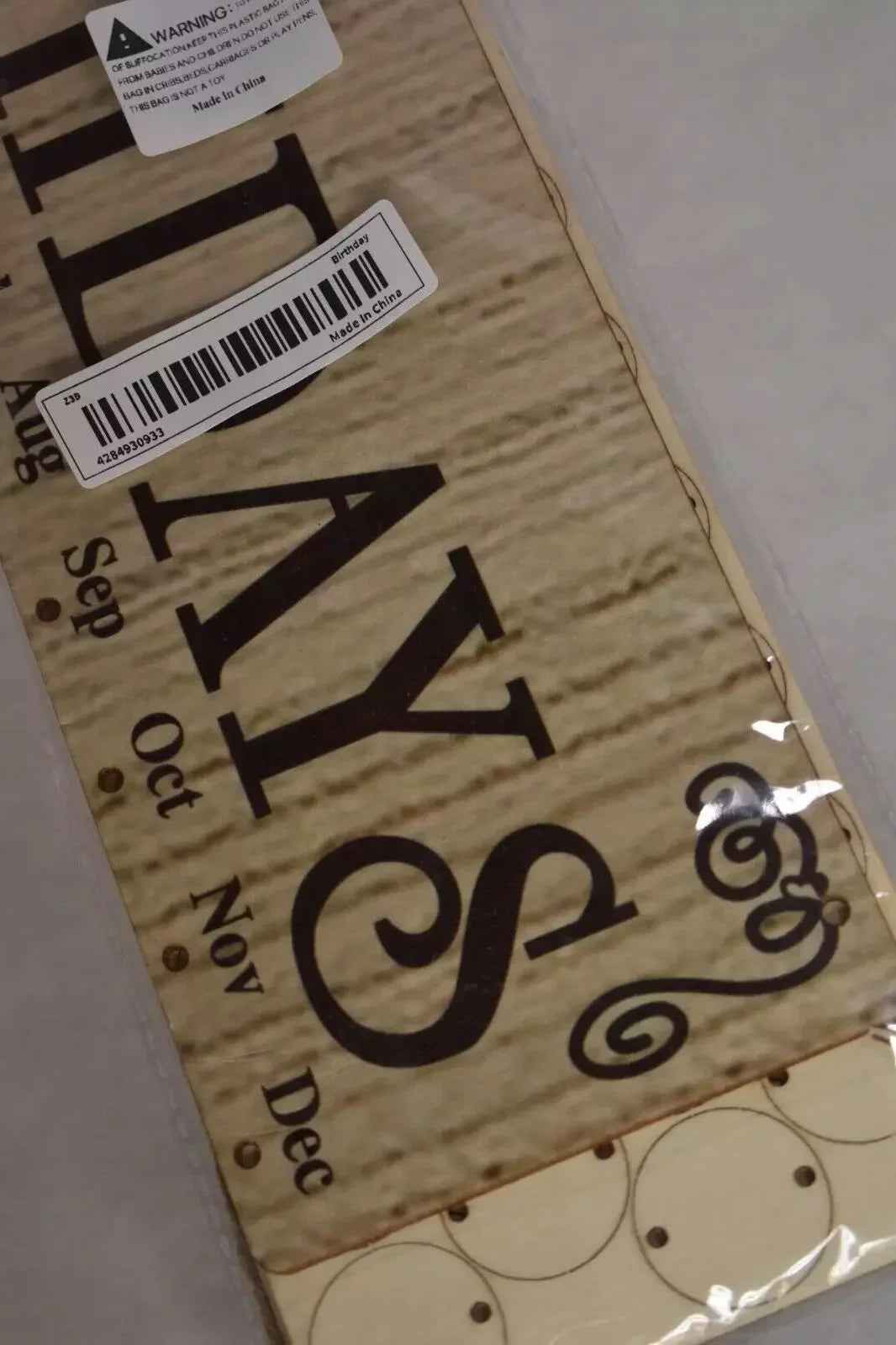 wooden birthday calendar - DD Discount Sales