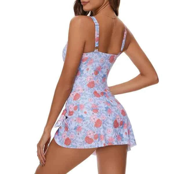 Printed Girls One-Piece Swimsuit with Skirt – Slimming Quick-Dry Design for Comfort and Style - DD Discount Sales
