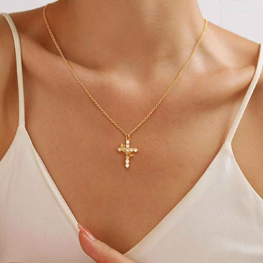 Christian Religious Symbola Drop Classic Crown & Cross Pendant Choker Easter Necklace For Women & Men & Girls Pretty Crown Cross Necklace For Daily Party Clothing Decor Trendy All-match & Exquisite Je - DD Discount Sales