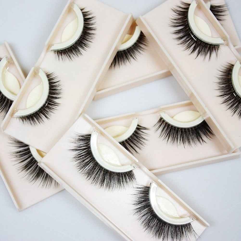1 Pair Self Adhesive Eyelashes Reusable 3D False Lashes Easy To Wear And Remove Curly Stick On Eye Lashes - DD Discount Sales