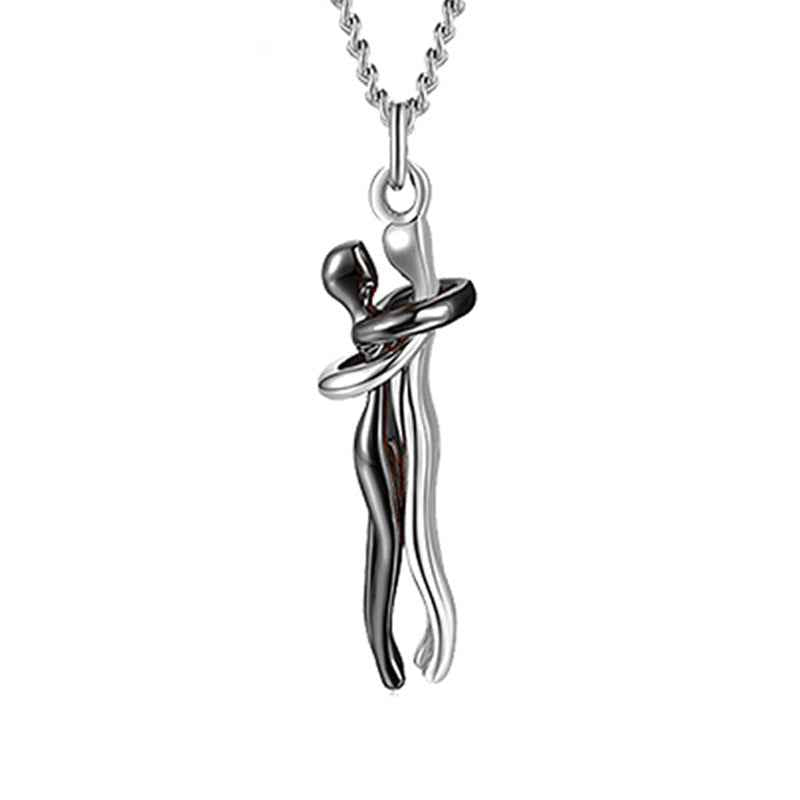 Love Hug Necklace Unisex Men Women Couple Jewelry Simple Temperament Clavicle Chain Valentines Day Lover Gift - DD Discount Sales