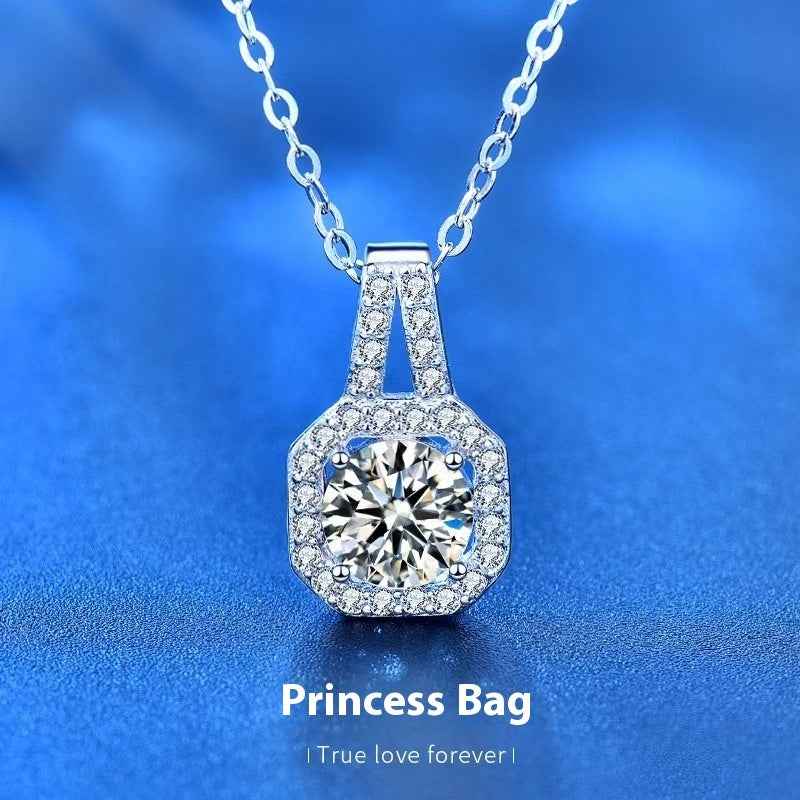 Moissanite S925 Sterling Silver Necklace For Women All-match Niche High Sense - DD Discount Sales