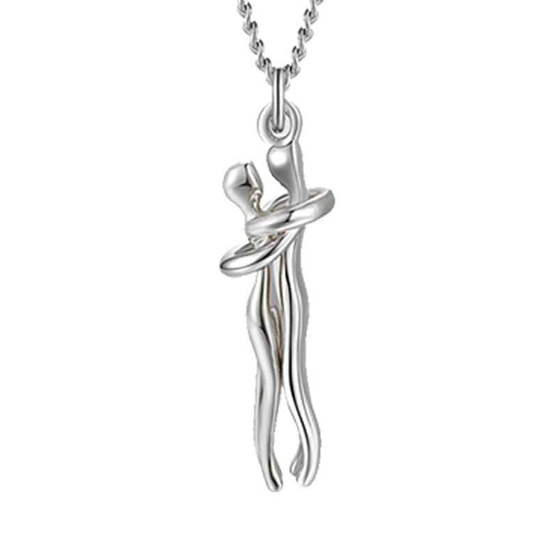 Love Hug Necklace Unisex Men Women Couple Jewelry Simple Temperament Clavicle Chain Valentines Day Lover Gift - DD Discount Sales
