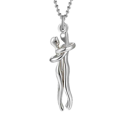 Love Hug Necklace Unisex Men Women Couple Jewelry Simple Temperament Clavicle Chain Valentines Day Lover Gift - DD Discount Sales