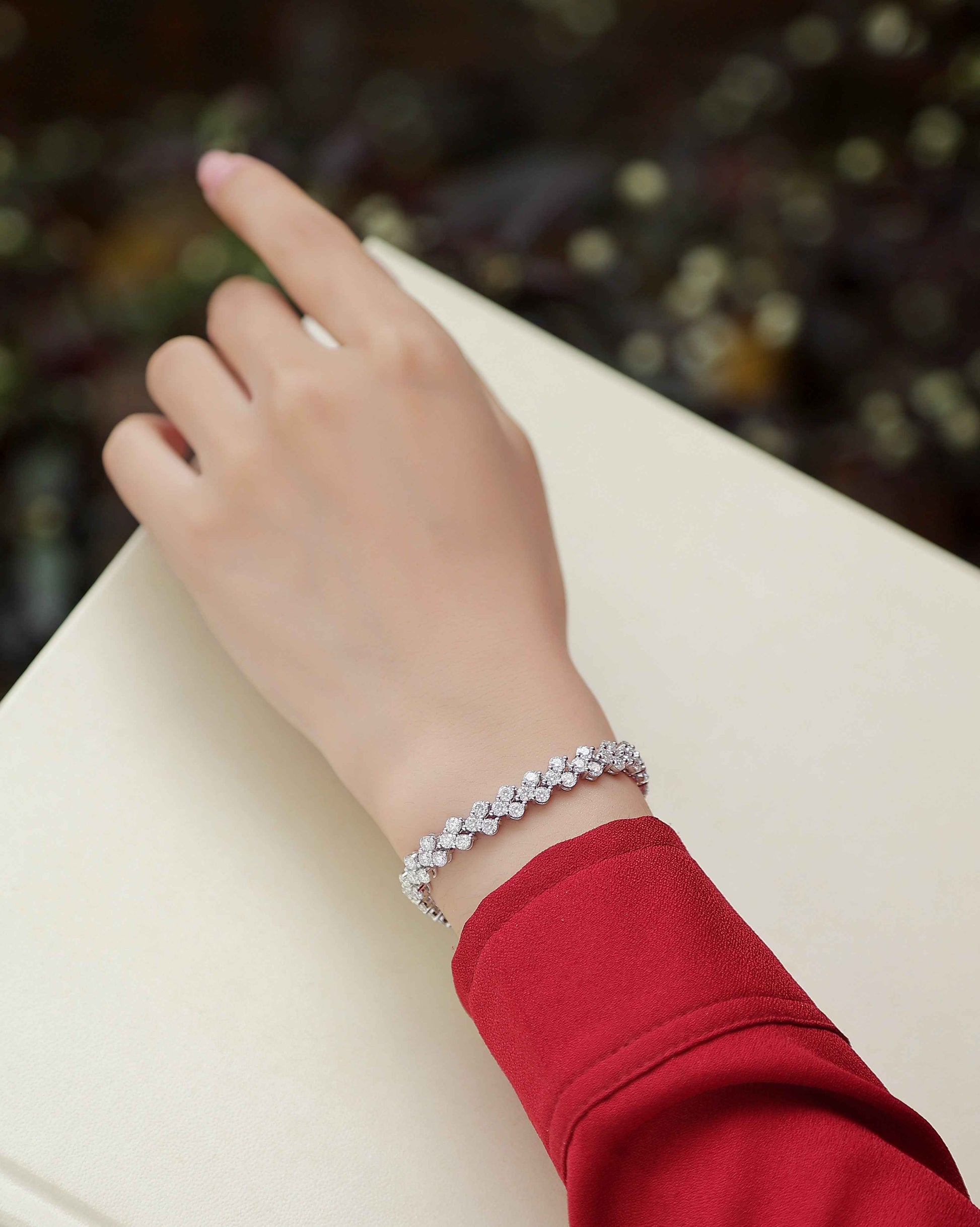 1Kanong Luxury Fashion Mossan Diamond S925 Silver Bracelet Prohibit Tk Sales - DD Discount Sales