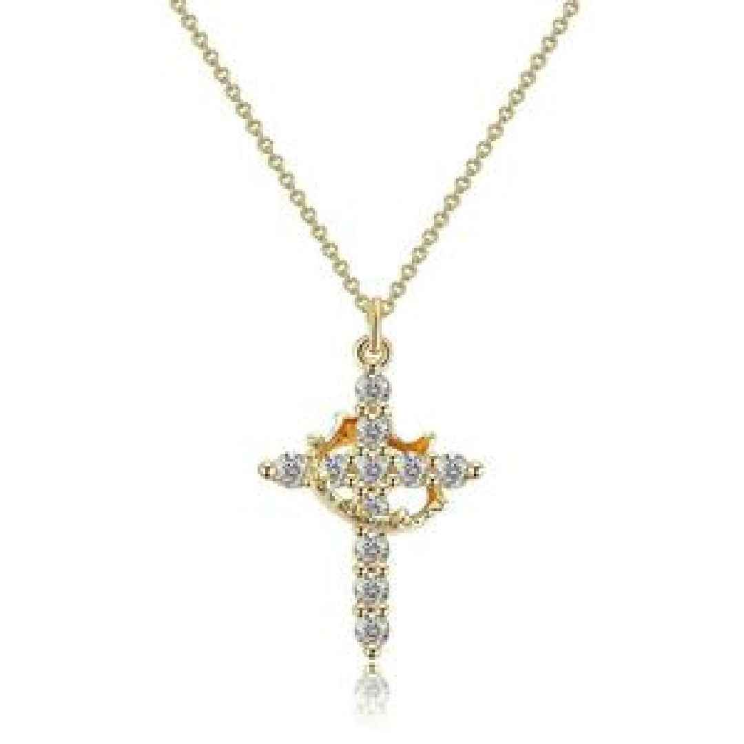Christian Religious Symbola Drop Classic Crown & Cross Pendant Choker Easter Necklace For Women & Men & Girls Pretty Crown Cross Necklace For Daily Party Clothing Decor Trendy All-match & Exquisite Je - DD Discount Sales