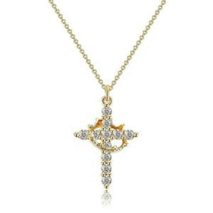 Christian Religious Symbola Drop Classic Crown & Cross Pendant Choker Easter Necklace For Women & Men & Girls Pretty Crown Cross Necklace For Daily Party Clothing Decor Trendy All-match & Exquisite Je - DD Discount Sales