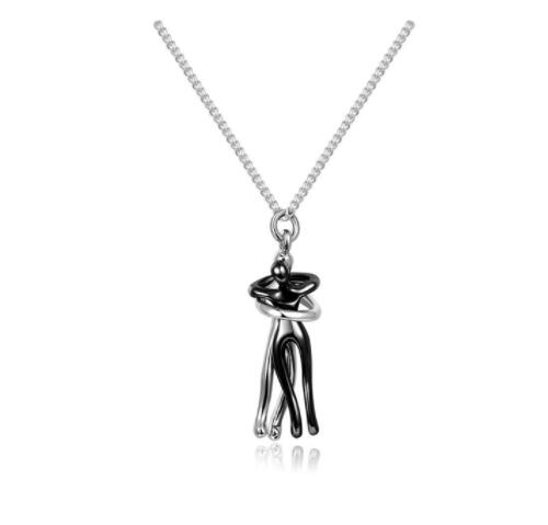Love Hug Necklace Unisex Men Women Couple Jewelry Simple Temperament Clavicle Chain Valentines Day Lover Gift - DD Discount Sales