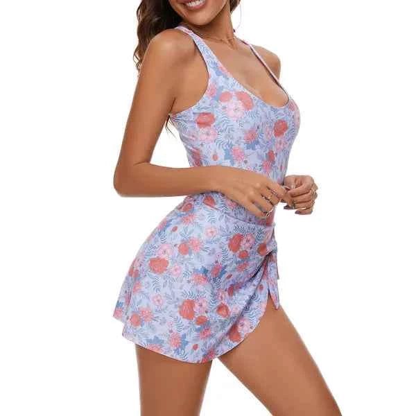 Printed Girls One-Piece Swimsuit with Skirt – Slimming Quick-Dry Design for Comfort and Style - DD Discount Sales