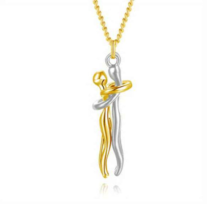 Love Hug Necklace Unisex Men Women Couple Jewelry Simple Temperament Clavicle Chain Valentines Day Lover Gift - DD Discount Sales