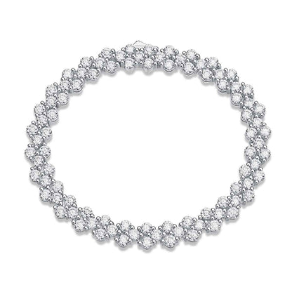 1Kanong Luxury Fashion Mossan Diamond S925 Silver Bracelet Prohibit Tk Sales - DD Discount Sales