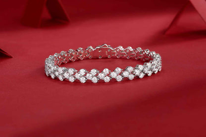 1Kanong Luxury Fashion Mossan Diamond S925 Silver Bracelet Prohibit Tk Sales - DD Discount Sales