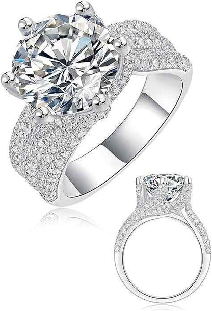 5ct Moissanite Engagement Rings For Women, 11MM Center Stone, D Color VVS1 Created Moissanite Wedding Promise Proposal Rings For Women Her, Anniversary Luxurious Bridal Gift - DD Discount Sales