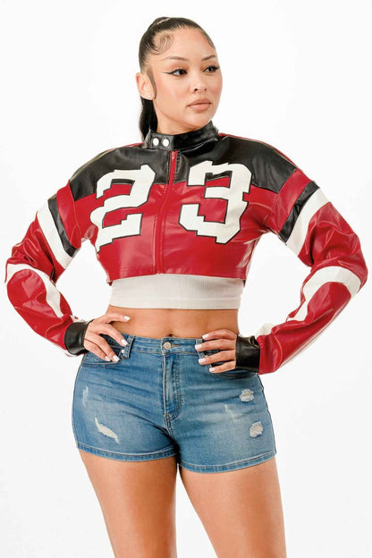 Cropped Moto Jacket - DD Discount Sales