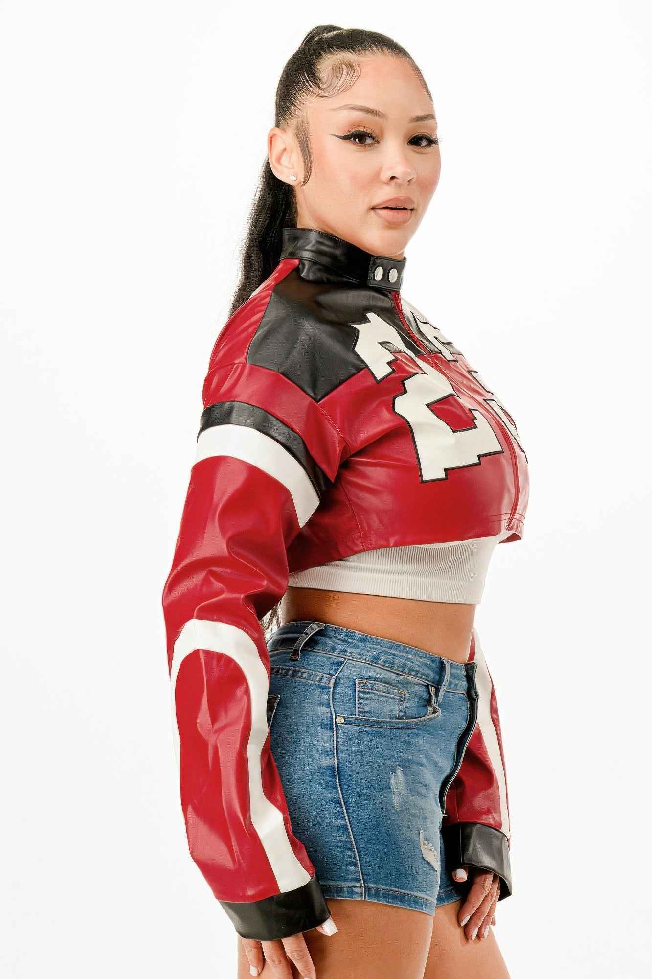 Cropped Moto Jacket - DD Discount Sales