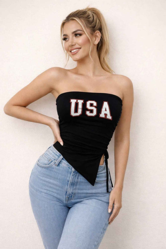 All-american Asymmetry Tube Top - DD Discount Sales