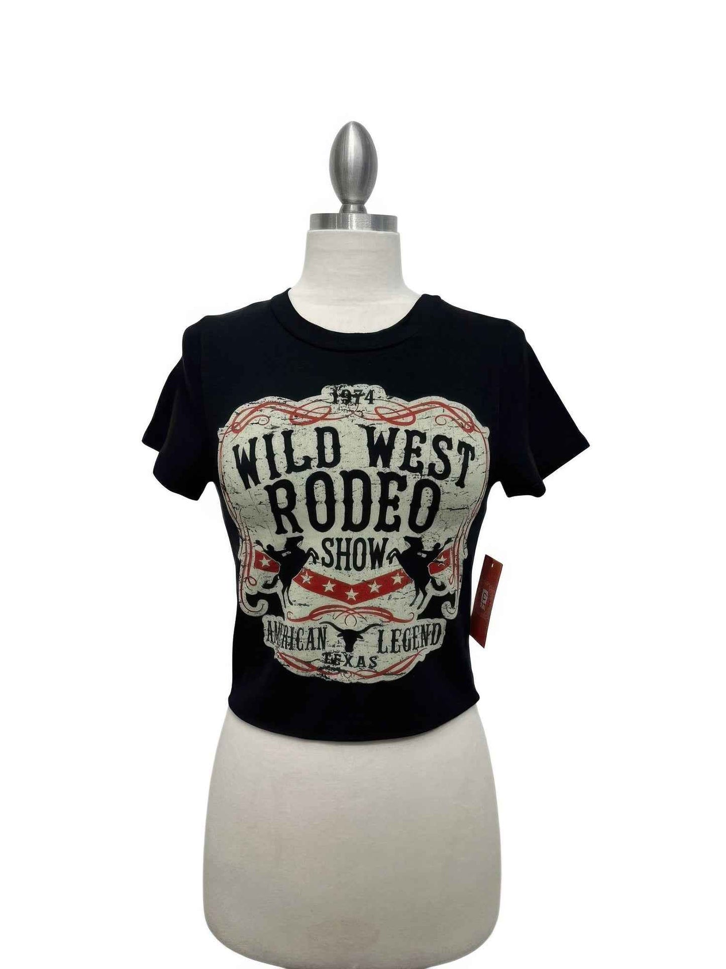 Wild West Rodeo Graphic Crop Tee - DD Discount Sales