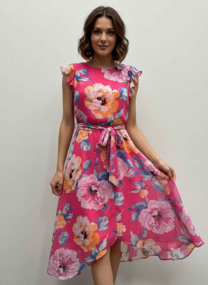 Shelby & Palmer Floral Ruffled Sleeve - DD Discount Sales