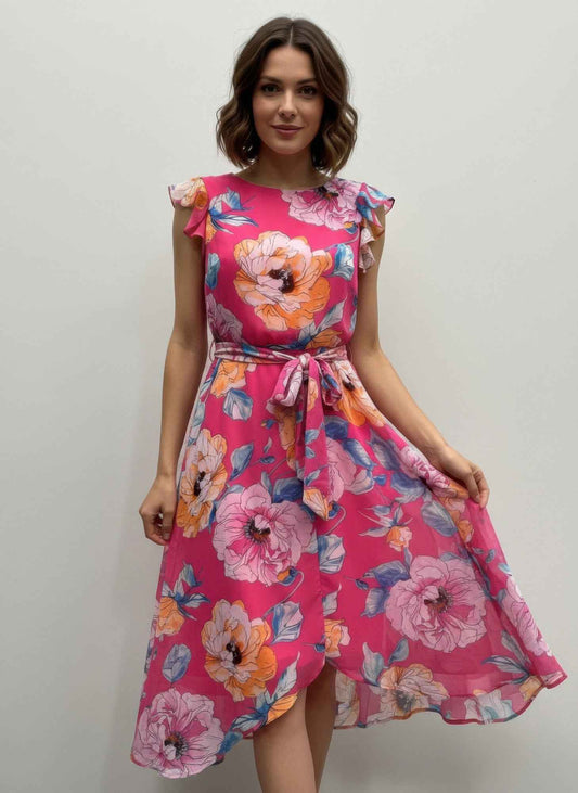 Shelby & Palmer Floral Ruffled Sleeve - DD Discount Sales