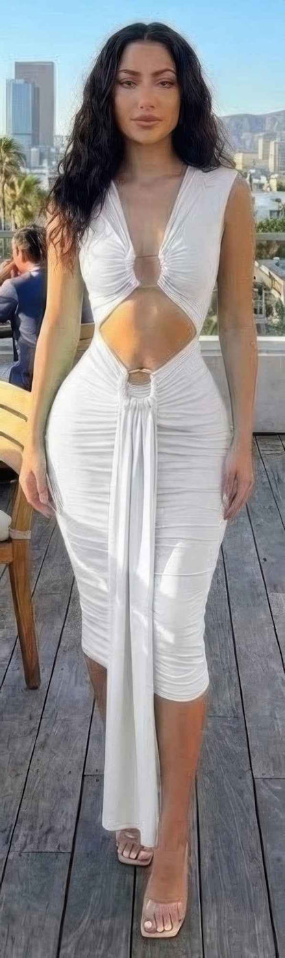 Body-con Midi Dress In A Vibrant - DD Discount Sales