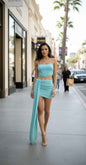 Sleeveless, Cropped Bodice Skirt Set - DD Discount Sales
