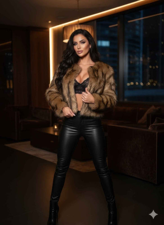 Sexy Voluminous, Long-pile Faux Fur Jacket - DD Discount Sales