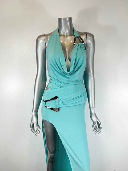 Body Suit Skirt Set Halter Neck Tie - DD Discount Sales