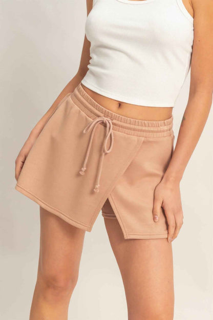 Wrap Front Elastic Waist Skort - DD Discount Sales