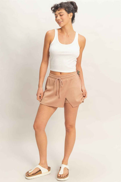 Wrap Front Elastic Waist Skort - DD Discount Sales