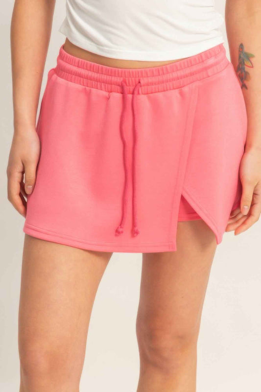Wrap Front Elastic Waist Skort - DD Discount Sales