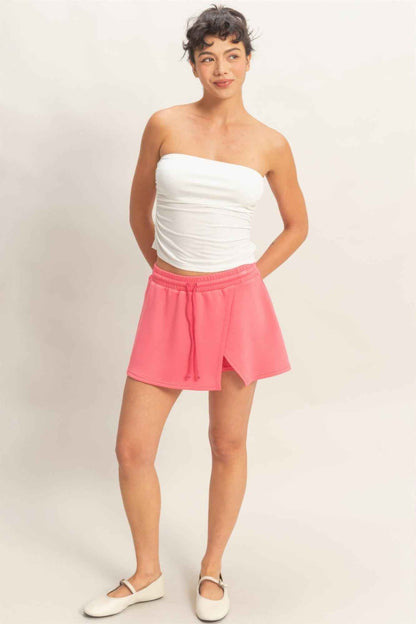 Wrap Front Elastic Waist Skort - DD Discount Sales