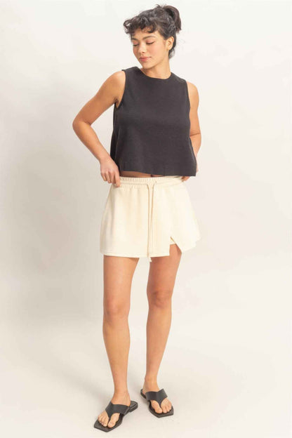 Wrap Front Elastic Waist Skort - DD Discount Sales