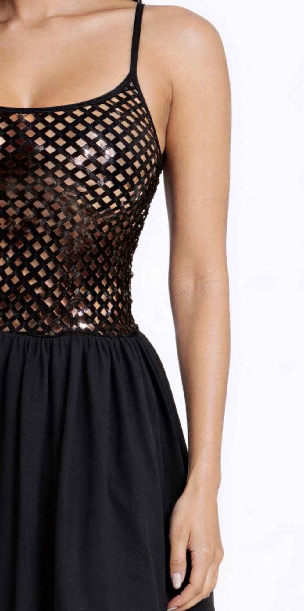 Netted Sequin Maxi Dress - DD Discount Sales