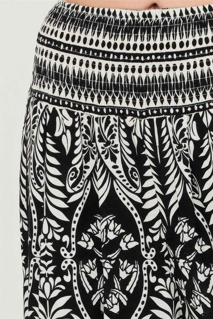 Smocked Waist Floral Pants - DD Discount Sales