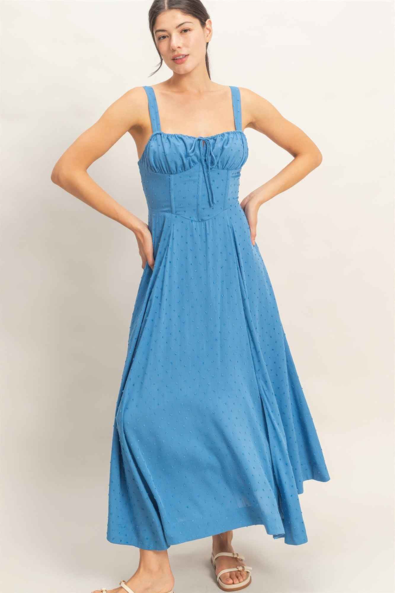 Boned Tie-back Dress - DD Discount Sales
