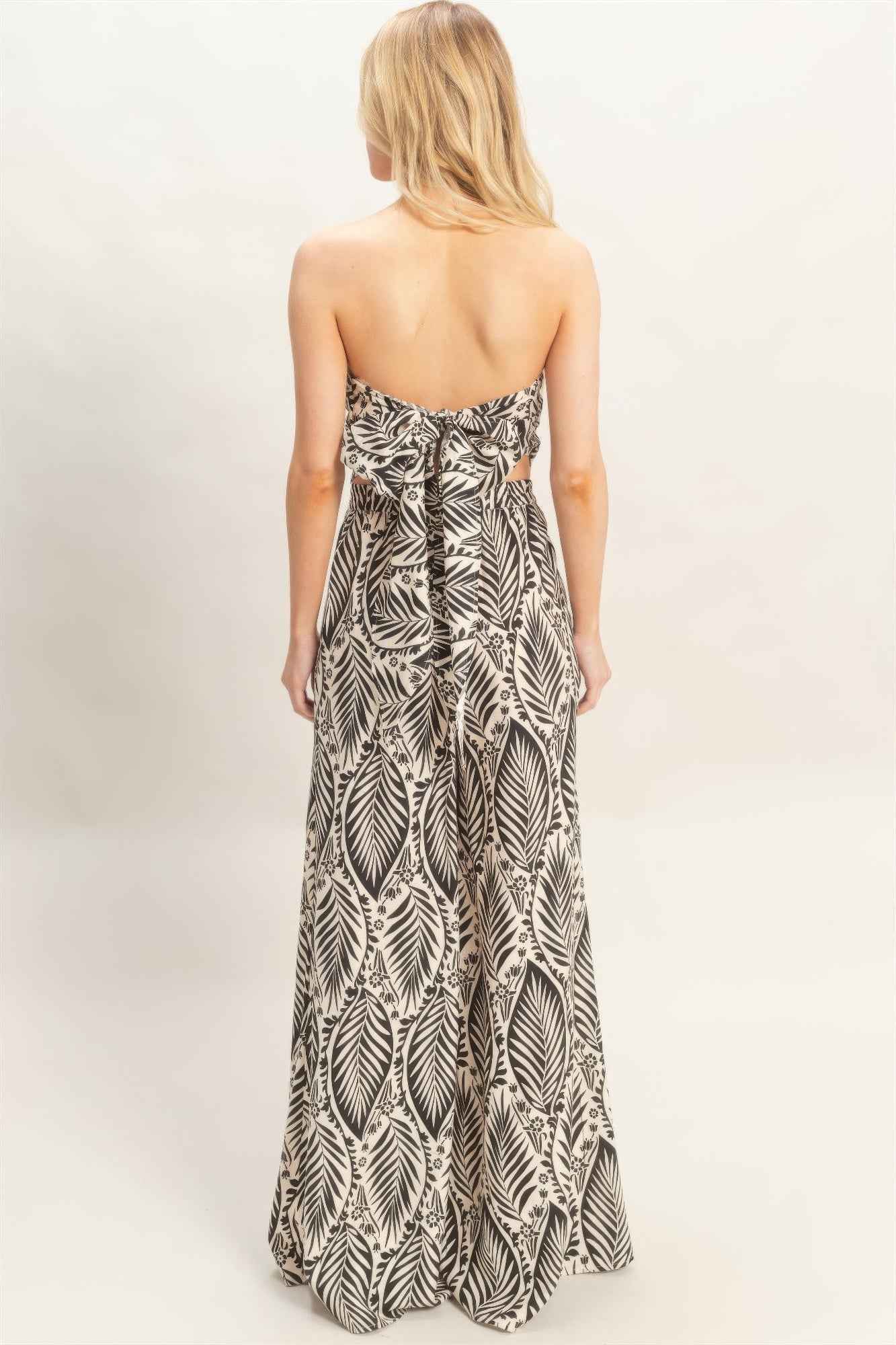 Strapless Top & Pant Print Set - DD Discount Sales