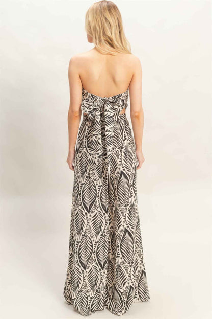 Strapless Top & Pant Print Set - DD Discount Sales