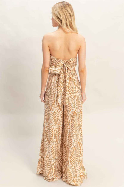 Strapless Top & Pant Print Set - DD Discount Sales