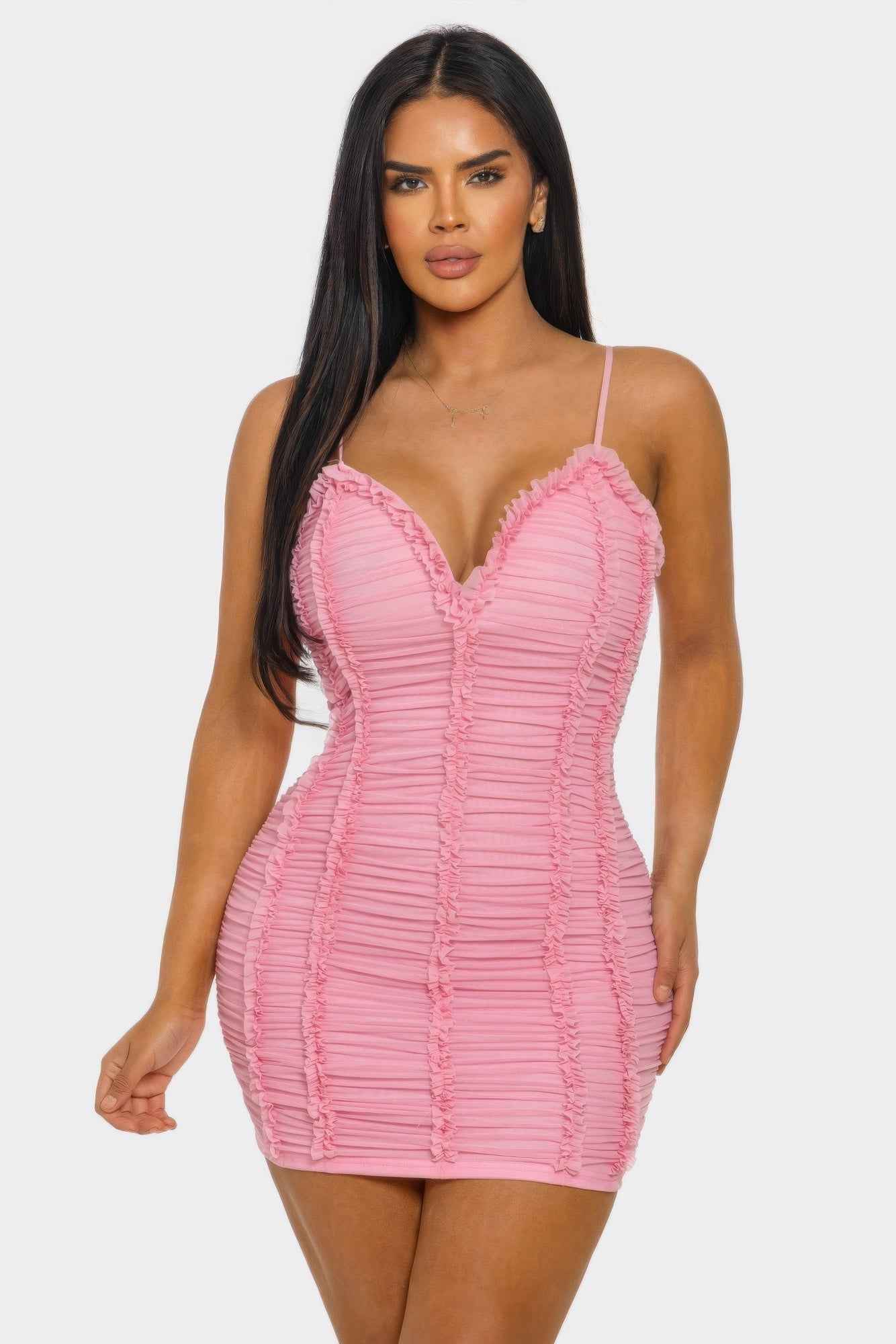Candy Crush Ruched Mini Dress - DD Discount Sales