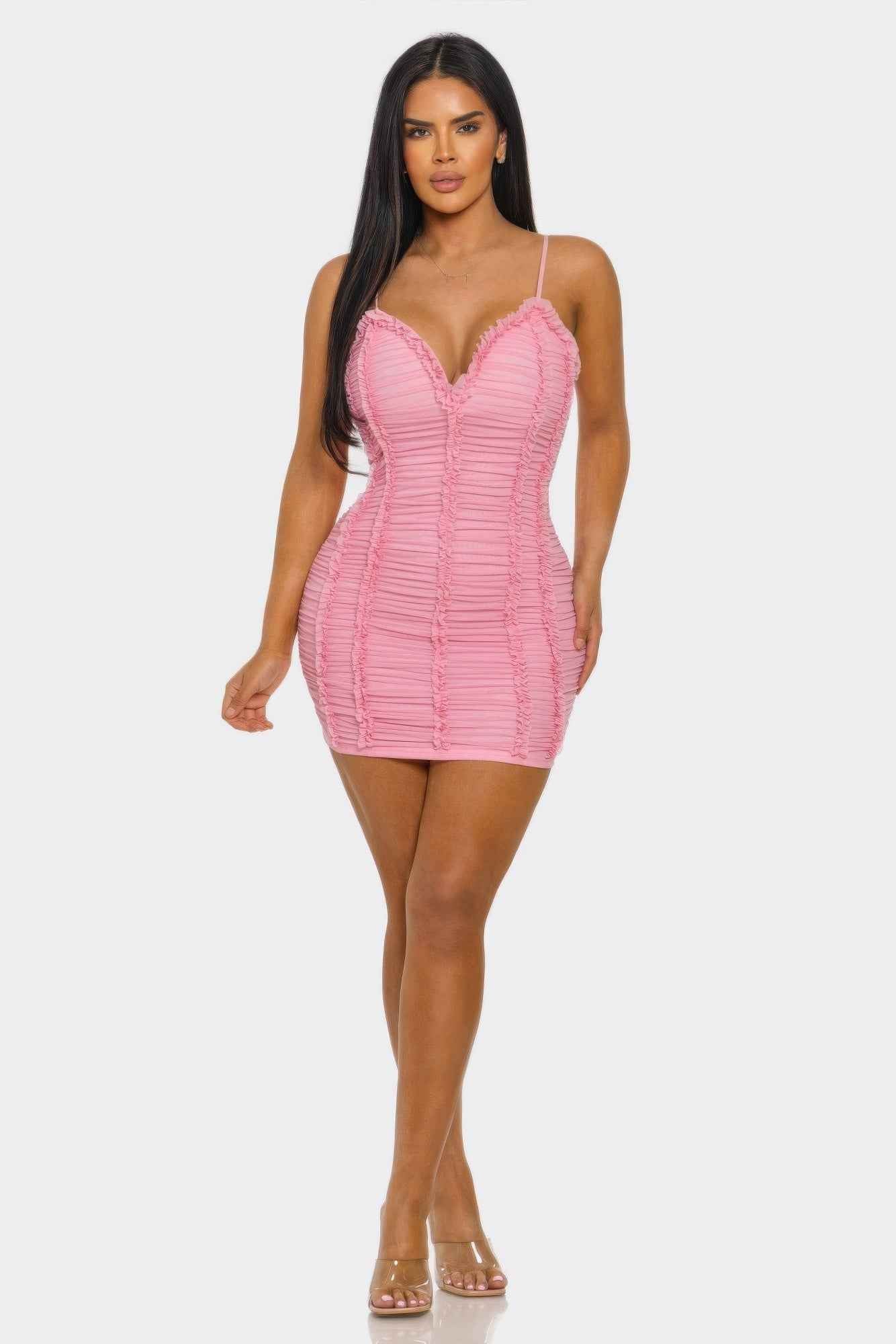 Candy Crush Ruched Mini Dress - DD Discount Sales