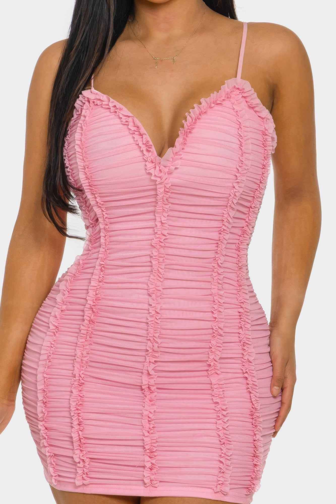 Candy Crush Ruched Mini Dress - DD Discount Sales