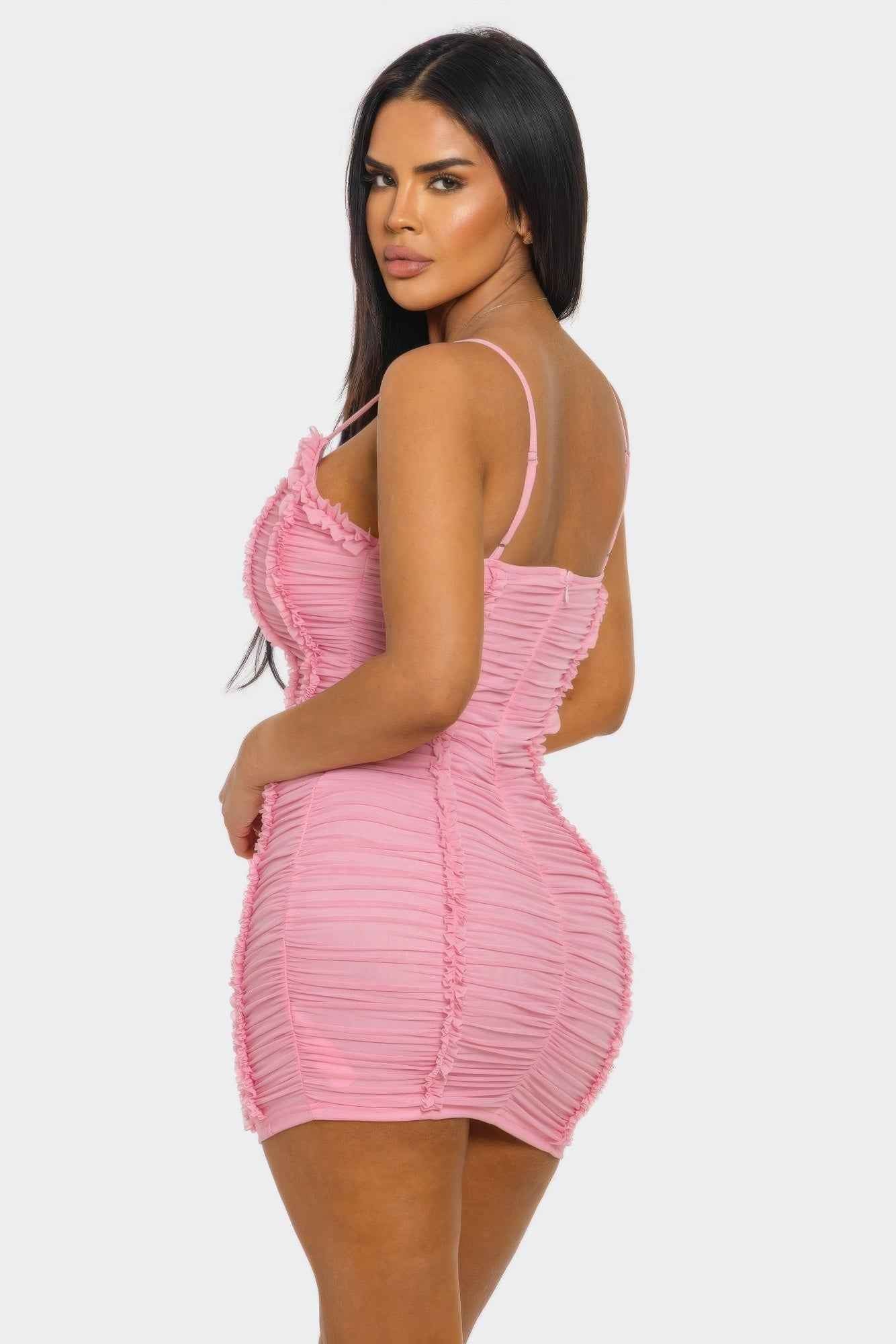 Candy Crush Ruched Mini Dress - DD Discount Sales
