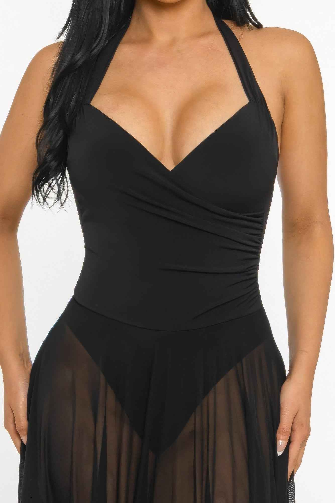 Siren's Veil Halter Dress - DD Discount Sales