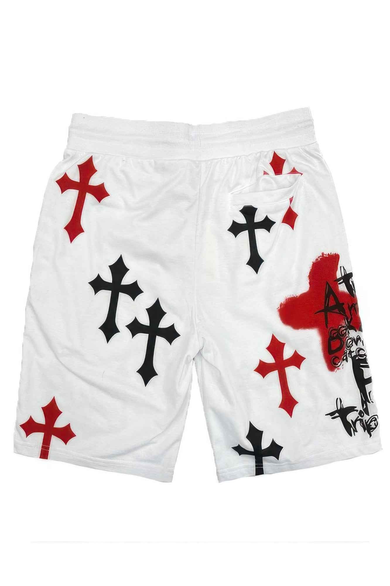 Mens Chrome Cross Skull Shorts - DD Discount Sales