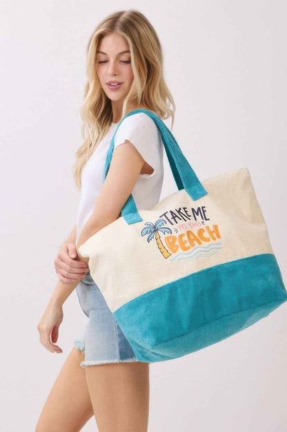 Take Me To The Beach Terry Tote - DD Discount Sales