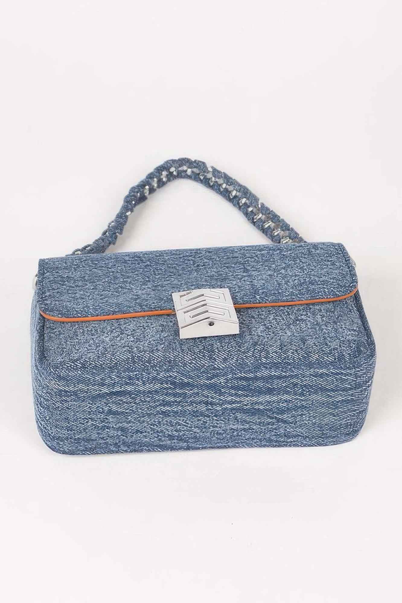 Denim Chain Flap Shoulder Bag - DD Discount Sales