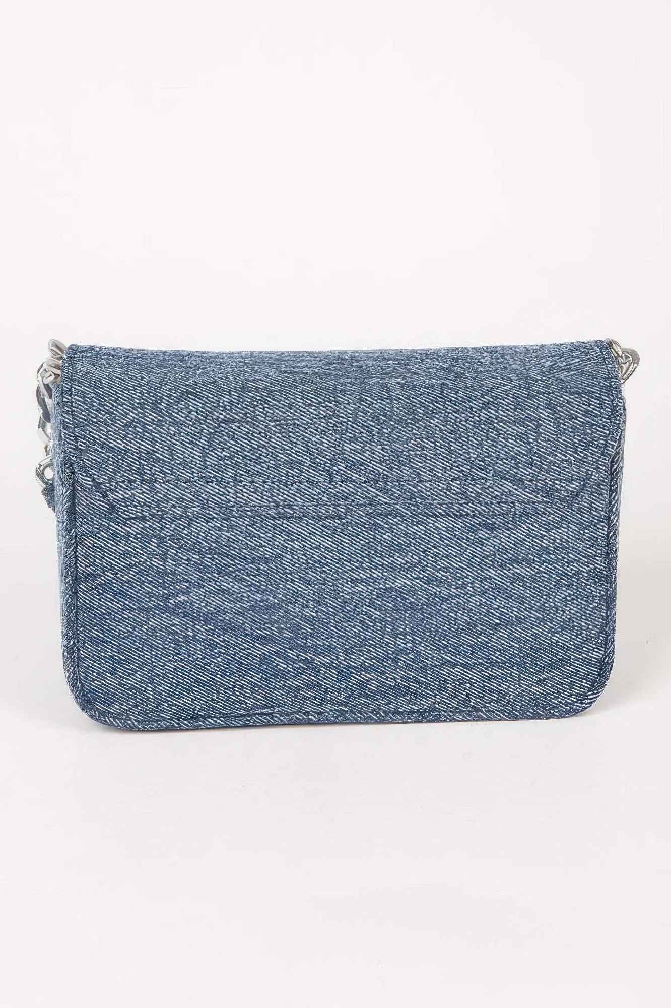 Denim Chain Flap Shoulder Bag - DD Discount Sales